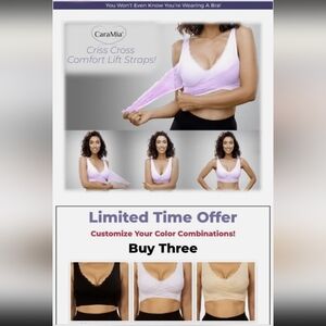 Women’s Bra By CARA MIA Wireless Padded Stretch Bra Women's Size M Nude